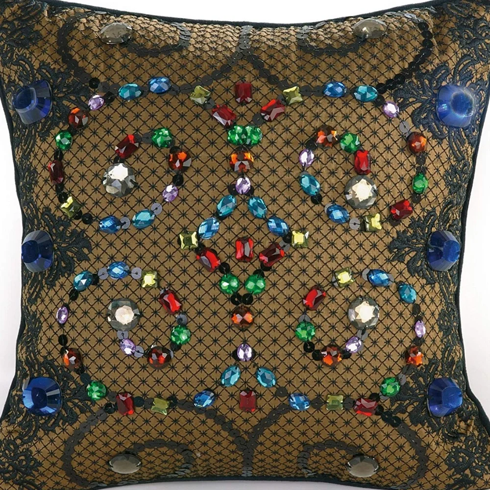 NANETTE LEPORE SET OF TWO ‘VILLA' BAROQUE JEWELED PILLOW SET OF TWO NWT
